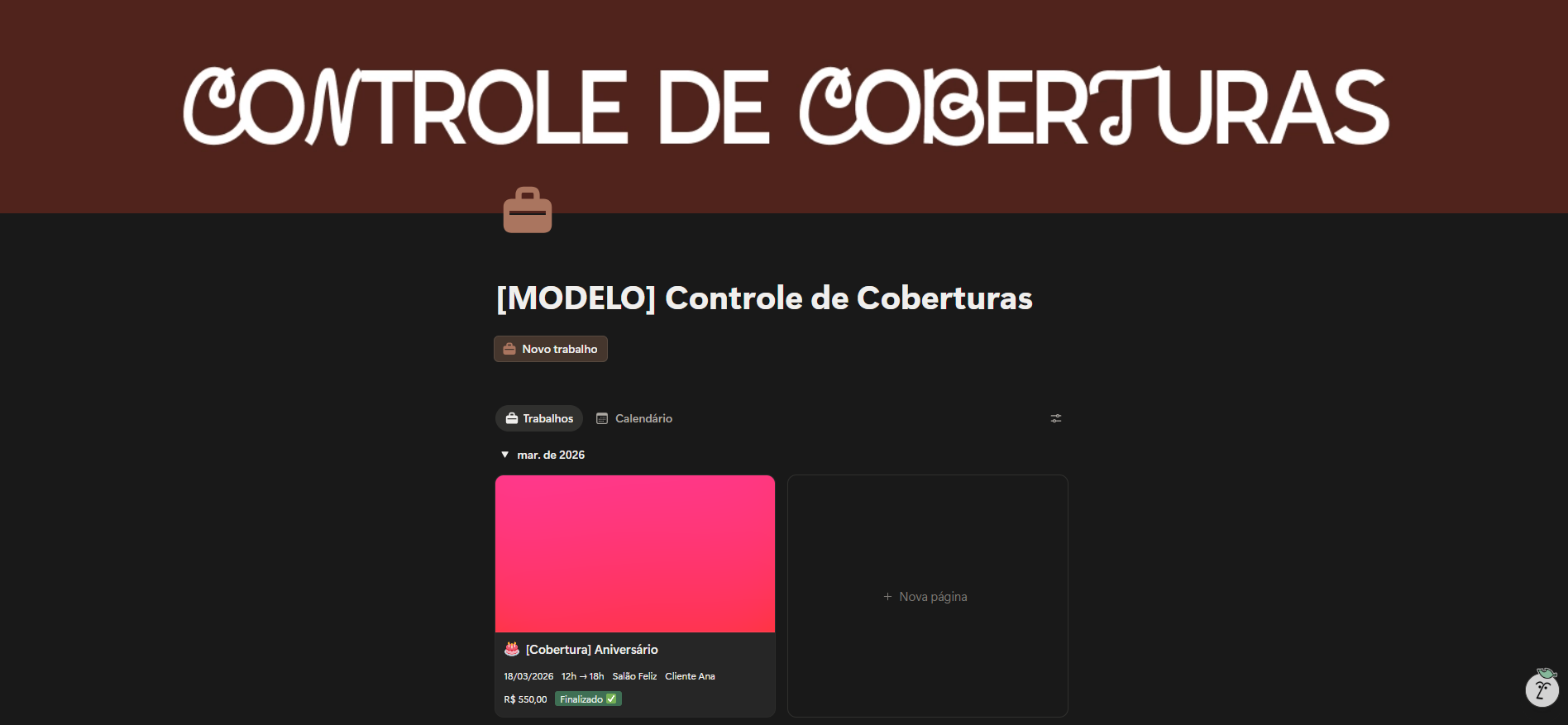 Controle de Coberturas